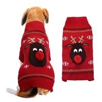 Pet Dog Christmas Knitted Jumper Nose KINGBOO Xmas black black XS