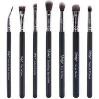 Nanshy Eyeshadow Brush Set 7 Professional Eye Make-up Brushes inc Blending, Thin Liner, Angled Eye Brow, Flat Concelear - Cruelty- Free & Vegan - Black