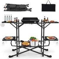 Portable & Foldable Camping Cook Station W/ Aluminium Tabletop