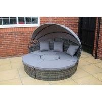 Large Rattan Sun Lounger Daybed - Optional Rain Cover