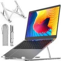 DYZI Laptop Stand-Ventilated Aluminium Laptop Holder for Macbook,Notebook,iPad-Adjustable Lightweight Cooling Stand compatible with Dell XPS,HP,Samsung,Lenovo, 10-15.6" Laptop or Tablet