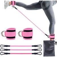 5 Piece Ankle Resistance Bands Set - 4 Colours - Pink