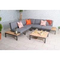 5 Seater Aluminium And Teak Aspen Set