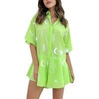 Women'S Printed Button-Down Romper - 4 Styles - Pink