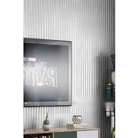 Modern Metallic Stripes Flocked Wallpaper