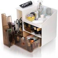 Makeup Storage Organizer with Brush Holder Drawers