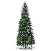 6Ft Snow Flocked Pencil Artificial Christmas Tree