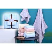 Soft Striped Bath Towel & Towel Set - Blue, Pink & More