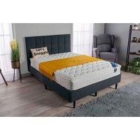 Colorado Upholstered Bed Set With Headboard & Mattress Options - Grey