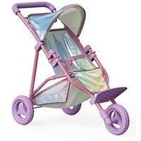 Olivia/'s Little World by Teamson Kids Magical Dreamland Baby Doll Pram Pushchair Jogging Stroller Toy with Storage for Dolls, Multicolour Iridescent OL-00016