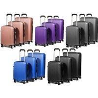 Three-Piece Hard Shell Suitcase Set - 5 Colours! - Purple