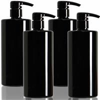 Youngever Pack Pump Bottles for Shampoo, Empty Shampoo 4 700ML (Black