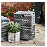 Teamson Home Rattan Patio Gas Propane Storage - Grey