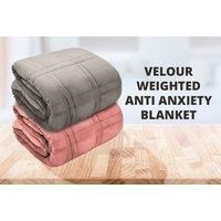 Velour Weighted 'Anti Anxiety' Blanket - 2 Colours & Sizes! - Pink