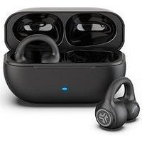 JLab Flex Open Ear Headphones - Wireless Open Earbuds, Cuff Design Clip on Earphones, 21H Playtime, Open-Ear Buds with Bluetooth Multipoint, MEMS Microphone, Customise With App, Black