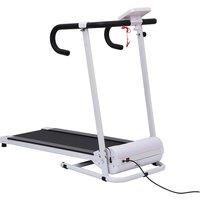 Motorised Folding Home Treadmill With Lcd Monitor In White