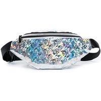 1 Or 2 Shiny Unisex Waist Bag - 5 Colours - Blue