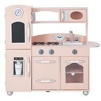 Teamson Kids Pink Westchester Retro Wooden Kitchen Toy Kitchen With Ice Maker UK-TD-11414P