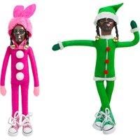 Snoop On A Stoop Funny Christmas Elf Doll - Green Or Pink!