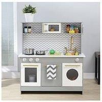 Teamson Kids Berlin Modern Wooden Pretend Toy Kitchen With 6 Role Play Accessories UK-TD-12681A