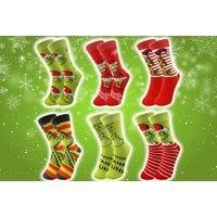 Grinch Crew Socks In Multiple Pairs - Black