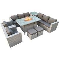 10-Seater Rattan Garden Furniture Set - Dark Grey Or Light Grey