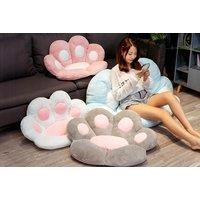 Fluffy Paw Cushion Seat In 2 Sizes And 5 Colours - Grey