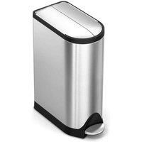 simplehuman CW2058 18L Butterfly Pedal Bin, Brushed Stainless Steel, W 20.0cm x H 55.0cm x D 46.0cm