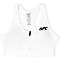 UFC Core Zip Front Sport Bra, Size- L, Size- large, Color- White, Color- white