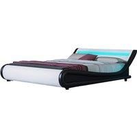 Led Leather Bed Frame With Mattress - 3 Size & 4 Colour Options