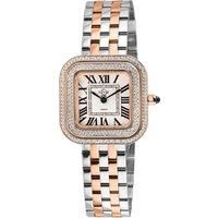 Bellagio Swiss Made Diamond Watch, Silver-White Dial, Two toned SS/IPRG Bracelet