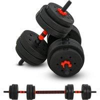 25Kg Adjustable 2-In-1 Barbell Dumbbells Weight Set