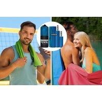 Lightweight Microfibre Towel Set In 2 Options And 10 Colours - Blue