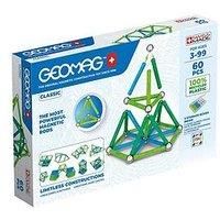 Geomag Classic - 60 Pieces- Magnetic Construction for Children - Green Collection - 100 Percent Recycled Plastic Educational Toys