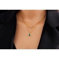 Luxury Gold-Plated And Emerald High-Quality Jewellery Set - Silver