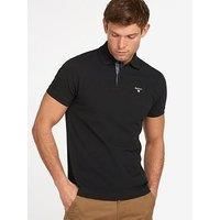 Barbour Tartan Pique Polo Black Black S