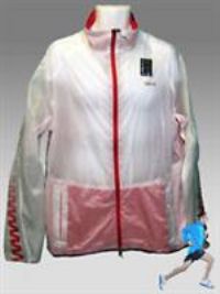 New REEBOK Lite PlayDRY  Running Track  Rain Jacket White & Sonic XXL