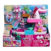 Just Play 88952 Disney Junior Minnie Mouse Bowdazzling Yacht, Lights and Sounds, 14-Piece Playset with Figures, Pink, Boat, Multicolor