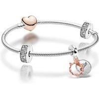 In My Heart Silver & Rose Gold Charm Bracelet