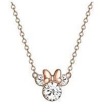 Minnie Mouse Silver and Rose Gold Stone Set Necklace N902302PRWL-16.PH