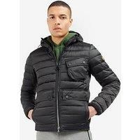 BARBOUR INTERNATIONAL COAT OUSTON MENS BLACK HOODED QUILTED JACKET