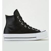 Converse All Star Lift Hi Platform Trainers Black White White Leather - 4 UK