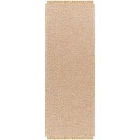 Surya B.V. Becki Owens x Surya Solid and Border Camel Jute Area Rug Light Brown;Light Brown Rectangle 120 x 170cm