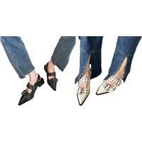 Ganni Inspired Women'S Buckle Pointed Mules- 2 Colours!