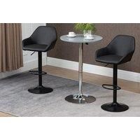 Adjustable Swivel Bar Stools Set Of 2 - 2 Styles - Black