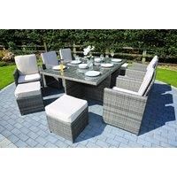 10-Seater Rattan Outdoor Dining Set - 2 Colours - Brown