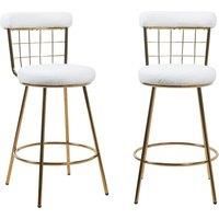 2 Luxury Boucl Gold Plated Etta Bar Stools