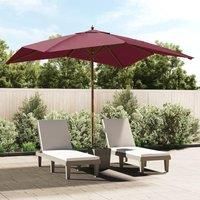 Garden Parasol with Wooden Pole Bordeaux Red 300x300x273 cm