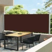 Patio Retractable Side Awning 160x600 cm Brown