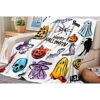 Halloween Themed Flannel Throw Blanket In Four Size Options